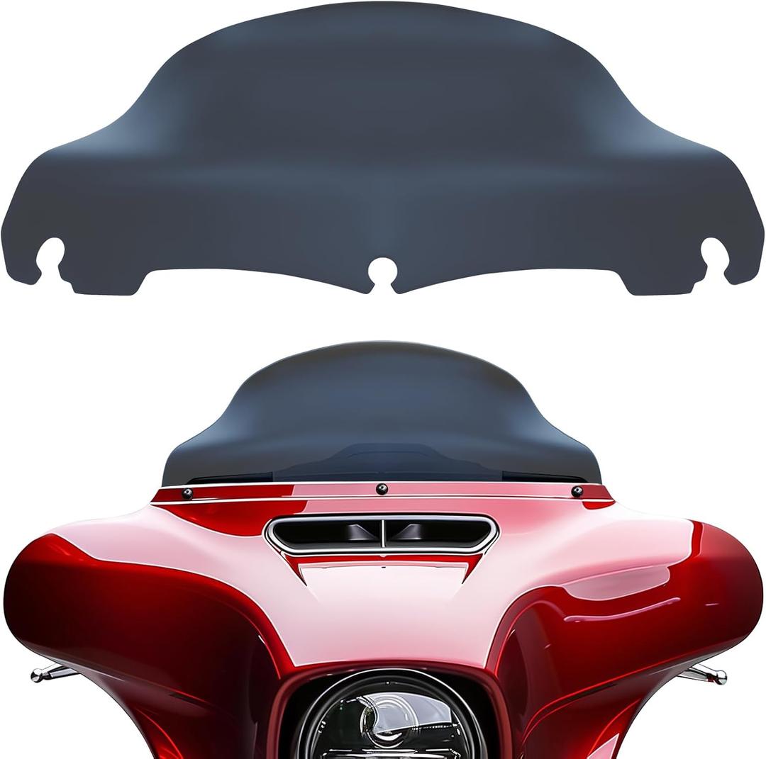JMTBNO Smoke 9" Motorcycle Wave Windshield Windscreen Compatible with 2014-2023 Harley Davidson Touring Street Glide Electra Glide Ultra Limited Tri Glide FLHT FLHX FLHXS FLHTK