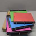 360 Pivotable 3 Ring Binder, Upgraded Foldable Binders 1 inch 6 Pack, Thin Small Three Ring Binder Fits 8.5" x 11", for Home, School and Office Binders Supplies - 6 Assorted Color (Black+green+blue+red+pink+purple)