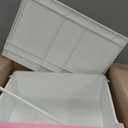 IRIS USA Plastic Drawer Storage Organizer, 4-Drawers, for Art Supplies Bathroom Dorm Bedroom Laundry Room, Wide, White Frame with Matte Pink Front Panels