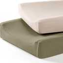 lulumoon Baby Changing Pad Cover: Muslin Diaper Changing Table Pad Cover - Changing Pad Sheets for Girls Boys (S-olive&cream)