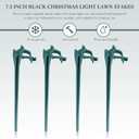 Jetec 200 Pieces Christmas Light Stakes Universal Yard Lawn Holiday 7.5 Inches Light Ground Stakes for C7 C9 String Lights Christmas Outdoor Lights Holders on Yards, Driveways (Green)