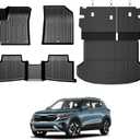 Floor Mats for Kia Seltos 2024-2026, All Weather Floor Mats Trunk Cargo Liner with Backrest Protectors Accessories, Full Coverage Set (Not fit Subwoofer)