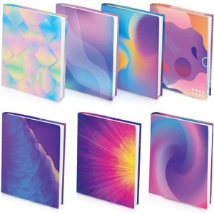 Feela 7 Pack Neon Pattern Jumbo Fabric Book Covers, Washable Durable Reusable Nylon, Stretchable for Hardcover Textbooks & Notebooks up to 9'x11' Feela 7 Pack Neon Pattern Jumbo Fabric Book Covers, Washable Durable Reusable Nylon, Stretchable for Hardcover Textbooks & Notebooks up to 9'x11'