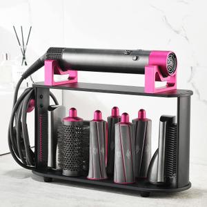 Foho Storage Holder Compatible for Dyson Airwrap Styler, 8-Holes Countertop Bracket Organizer Stand Storage Rack for Hair Curling Iron Wand Barrels Brushes Diffuser Nozzles for Home/Bedroom/Bathroom
