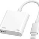 Lightning to HDMI Adapter for iPhone Digital AV Adapter 1080P HD Video HDMI Sync Screen Connector Cable with Charging Port for iPhone 14 13 12 11 X 8 7 iPad on HDTV/Projector/Monitor