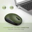 seenda Wireless Mouse for Laptop, 2.4G Noiseless Mouse with USB Receiver - Optical Tracking Portable Computer Mice for Chromebook, PC, Tablet, Windows System, 24 Months Battery Life - Green & Black