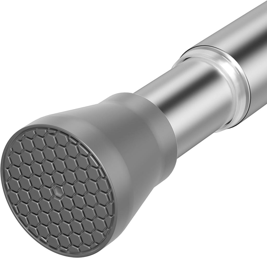 Tension Rods for Windows 28 to 48 Inch Silver Tension Curtain Rod Spring Rods No Drilling Pressure Tension Rods Adjustable Curtain Rods Expandable for Closet,Doorway (Grey.)