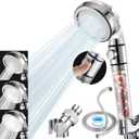 High Pressure Handheld Shower Head with Filter, Shower Head Kits with Hose and Bracket, Hard Water Softener Water Purifying Filtered Showerheads with Filter Beads