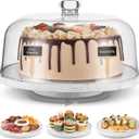 Rotatable Marble Cake Stand with Dome360 Rotating Cake Stand with Lid11.8in30cm Stone Lazy Susan with Acrylic LidTurnable Cheese Pie Dessert Display StandRevolving Serving Platter with Cover