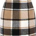 IDEALSANXUN Womens High Waist Plaid Skirt Bodycon Pencil Wool Mini Skirts Size S