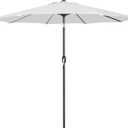 Blissun 9FT Patio Umbrella, Outdoor Table Umbrella, Yard Umbrella, Market Umbrella with 8 Sturdy Ribs, Push Button Tilt and Crank, Grayish White