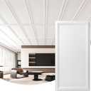 Art3d Drop Ceiling Tiles 48x24, Decorative PVC Ceiling Panels, Waterproof Rustproof and Durable 12-Pack, Glue Down, Rectangular Black
