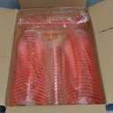 50 Pack Plastic Martini Glasses,7 oz Clear Disposable Cocktail Cups,Reusable Tall Stemmed Shooter Glasses for Party, Champagne,Margarita(Pink)