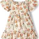Gymboree,Girls,and Toddler Short Sleeve Tiered Dresses,Garden Bunny,10