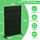 MTART Metal Privacy Screen 72" H x 47.2" Decorative Outdoor Privacy Screen Privacy Panel with Stand for Balcony Deck Patio Lawn Garden, Privacy Fence (Black-Vertical)