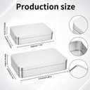 4 Pieces Mixed Sizes Rectangular Empty Tin Box Containers for Gift, Jewelery & Home Organization (Silver)