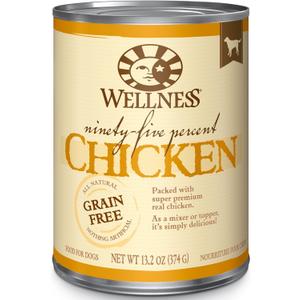 Wellness 95% Chicken Grain Free Natural Wet Canned Dog Food, 13.2-Ounce Can