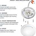PARMIDA (Pack of 6) LED RV Dome Ceiling Lights 5CCT, On/Off Switch, Dimmable, Surface Mount Interior Puck Light, Slim Motorhome, Trailer, Camper Lighting, 5W, 27/3/35/4/5/6K, Damp Location, 4.5 Inch