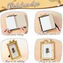 Qunclay 2 Pcs 4 x 6 Inches Vintage Picture Frames Antique Baroque Ornate Resin Rectangle Oval Photo Frames with Glass Front Tabletop and Wall Decor for Home Wedding Christmas Party Decor(Gold)