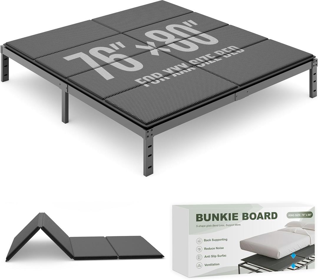 Bunkie Boards King Size(80"x76"), 8mm Bed Boards, King Size BunkieBoards to Stop Sagging, Light and Thin, Breathable, Noise Minimizing, Moisture Resistant Bunkieboards
