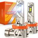 SEALIGHT H11/H9/H8 LED Bulbs, 96000LM 10X Ultra Brighter H11 Fog Bulb, 32PCS Lighting Chips, IP68 Proof 80,000hrs+ Lifespan, H16 Front Fog Light 6500K White Bulbs, Anti Hyper Flashing, Pack of 2