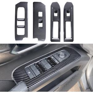 INTGET Window Lift Panel Cover for 2024 2025 2026 Toyota Tacoma Accessories/2025-2026 4Runner ABS Plastic Interior Decoration (Carbon Fiber,Window Lift Panel)