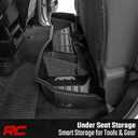 Rough Country Under Seat Storage Box for Chevy Silverado & GMC Sierra 1500/2500HD/3500HD Double Cab (20072019) - Custom-Fit Underseat Organizer Tray