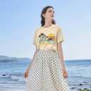 Gulf of Mexico T Shirt for Women Stay Salty and Resistance Shirts Summer Graphic Tee Tops Apricot (S)