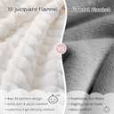 2 x Luxury 3D Jacquard Baby Blanket, Flannel Fleece Nursery Blanket with Grid Pattern, 30 x 40 Inch Soft Throw for Infants & Toddlers (Ivory Cream)