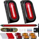 LIMICAR LED Trailer Lights Kit, 6 Inch Oval Tail Lights with Backup Reverse, DOT Compliant IP67 Waterproof, Brackets + 25FT 5-Pin Harness + 13.8" Light Bar + Markers, Stop Brake Turn for Boat RV Truck