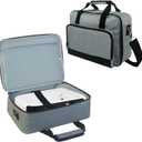 Projector Carrying Case, Projector Bag with Accessories Storage Pockets & Adjustable Shoulder Straps, Portable Carrying Bag Compatible with Epson BenQ ViewSonic and Most Mini Projectors (Grey)