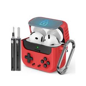 Inesore for Airpods 4 Case with Lock,Compatible with Airpods 4 with Active Noise Cancellation Cases,Classic Cool Funny Game Console Air pods4 Case Cover for Men Boy with Cleaner Kit(Red)