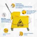 Midoneat Mop Bucket with Wringer, 22 Qt (5.5 Gallon), Handle, Wheels,Floor Cleaning, 16.5" L x 10.6" W x 26.4" H, Yellow,Add One Cotton Mop