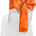 4-Pack Orange Satin Table Runner 12 x 108 Inch Long Bright and Smooth Silk Fabric Table Runner for Wedding Banquet Birthday Party Decoration