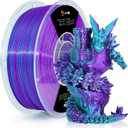LOVOON 3D Printing Filament PLA Silk Multicolor PLA Filament 1.75mm DualColor Change by Angle Filament Fit Most 3D Printer& 3D Pen,Silk Teal/Dark Violet(Blue/Purple), 1KG(2.2lbs)/Spool
