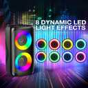 Karaoke Machine for Adults: Portable Bluetooth Speaker with 2 Wireless Karaoke Microphones with LED Lights Birthday Gifts for Party Family Home System Packages Support TWS/TF/USB/AUX