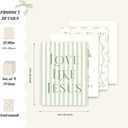 LARTSFRO Coquette Sage Green Bow Jesus Wall Art Decor Posters, Green Bow Room Bedroom Bathroom Wall Art Decor Aesthetic for Teen Girls Gifts, Inspirational Bible Verses Bow Wall Decor, 12x16 Inch Set of 4 Bow Pictures(UNFRAMED)
