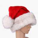 Boieo Deluxe Santa Hat - Large Red White Christmas Hat for Women Men, Santa Claus Gorros De Navidad Holiday Party Grey Fur 30x45cm