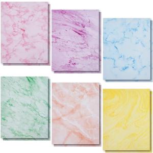 Paper Junkie Marble Stationery Paper in 6 Colors, Letter Size - 8.5 x 11 Inch - 96 Sheets - Printing Paper