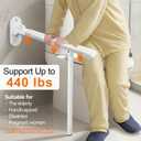 SPECILITE Heavy Duty Toilet Grab Bar - 440lb Sturdy Support, Safety Rails with Non-Slip Waterproof handrail & Night Glow Strips, Space Saving Flip-Up Design for Elderly, Disabled, Pregnant & Injury