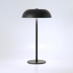 Portable Mushroom Table Lamp with 5200mAh Battery, Cordless LED Night Light with Stepless Dimming, 3 Color Modes & Adjustable Height for Bedroom, Patio, Bar Decor and Coffee Shop Ambiance (Balck-tall)