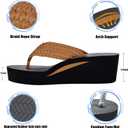 MALIDA Womens Wedge Arch Support Flip Flops Cushion Soft Rubber Midsole Platform Thong Sandals with Rubber Sole (Brown)
