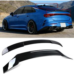 Roof & Rear Spoiler Compatible with Kia K5 2021-2024, Gloss Black R Style Duckbill High Kick Trunk Wing Lip & Roof Wing Fit for 4 Door Sedan 2021 2022 2023 2024