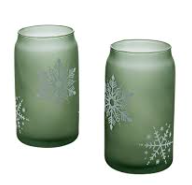 Tabletops Gallery 2 Piece Snowflake Soda Can Glass Set