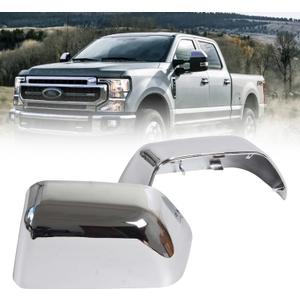 AUCERAMIC Chrome Plated Mirror Covers Caps Fit for Ford Super Duty 2017-2025 F-250 F-350 2017-2023 F-450 F-550 HC3Z17D742CA HC3Z17D743CA