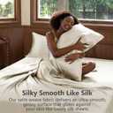 CozyLux Satin Sheets Queen Size Bed Set - 4 Piece Silky Queen Sheet Set, Luxury Beige Queen Sheets with Smooth and Soft Microfiber, Includes 1 Fitted Sheet, 1 Flat Sheet and 2 Pillowcases