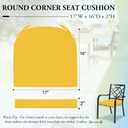 Wellsin Outdoor Chair Cushions for Patio Furniture - Patio Chair Cushions Set of 6 - Water Resistant Round Corner Outdoor Seat Cushions 17"X16"X2", Yellow