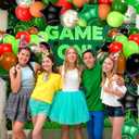 64Pcs Green and Brown Balloons 12inch Lime Green Red and Black Balloons Confetti Baloon with Star Ballons for Video Game Theme Birthday Jungle Safari Graduation Party Decorations Baby Shower