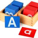 Montessori Sandpaper Letter Learn Alphabet Tractile Learning Phnonics Letter Recognition Pre-Writing Skills Homeschooling Classroom Activities Occupational Therapy Sensory Material Educational Toy