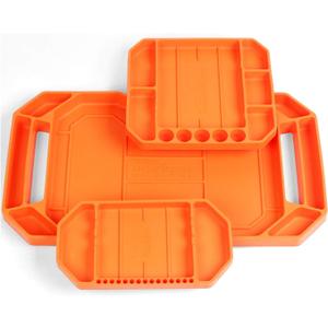 HORUSDY 3-Piece Parts Tray Set, Large Non-Slip Flexible Tool Tray | Tool Organizer Holder for Storage Organizer Screw, Bolts, Washers, Nuts and Small Tools | Tool Storage Gift for Men